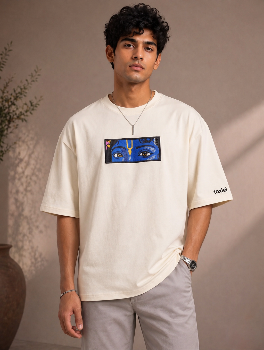 Krishna Eye Premium Embroidered T-Shirt
