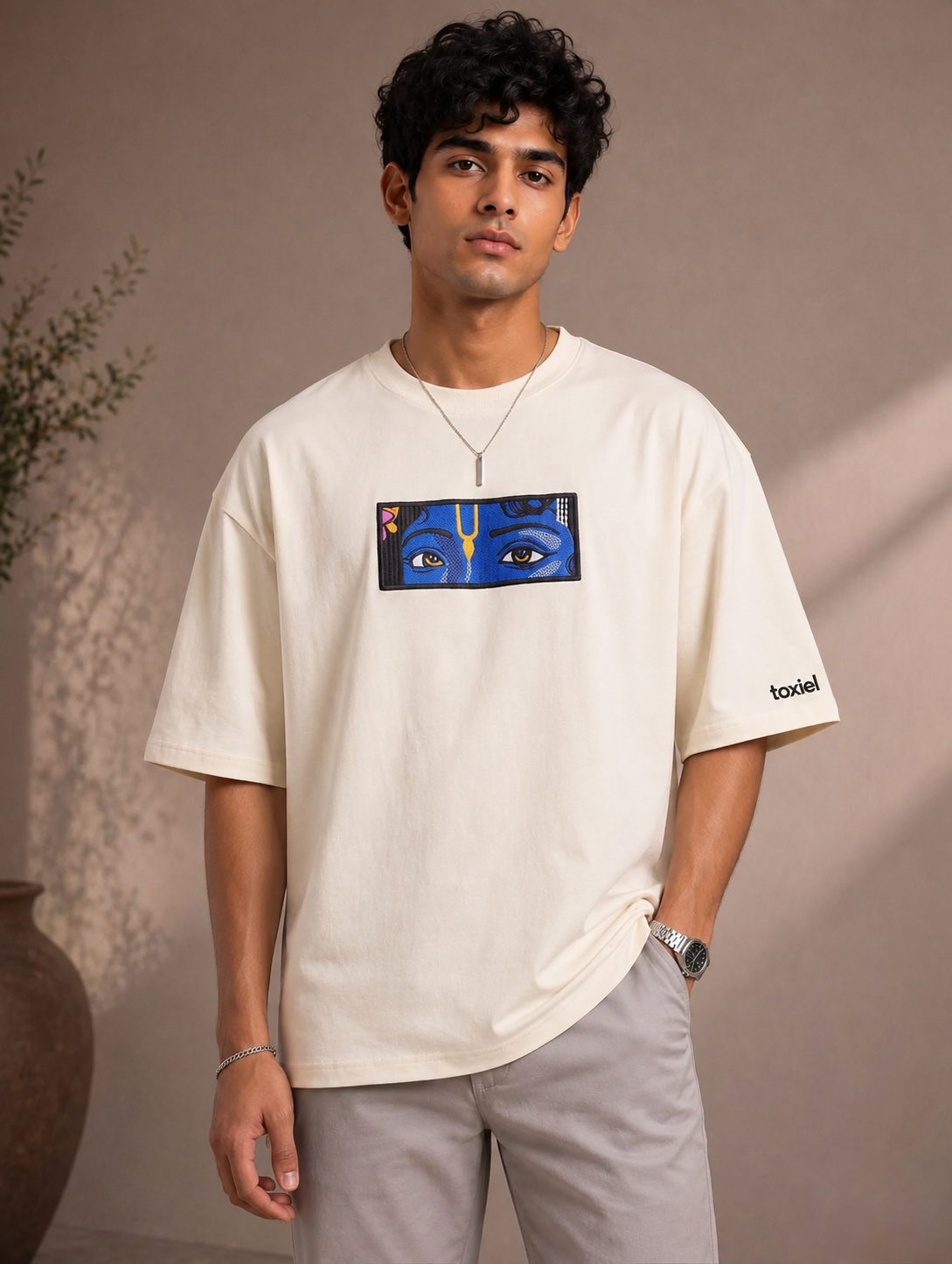 Krishna Eye Premium Embroidered T-Shirt