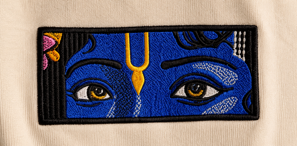 Krishna Eye Premium Embroidered T-Shirt