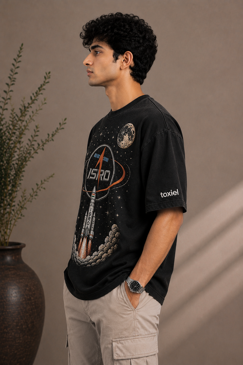 ISRO Space Premium Embroidered Oversized T-Shirt