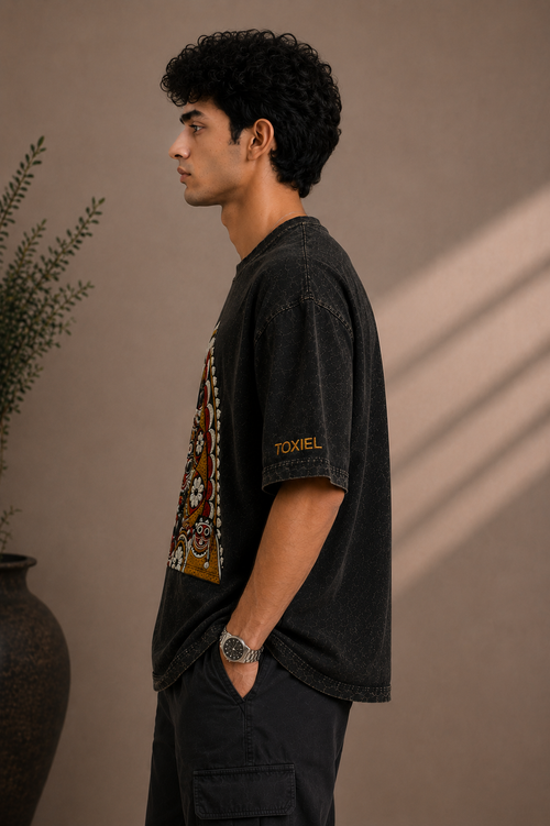 Jagannath Heritage Premium Embroidered Oversized T-Shirt