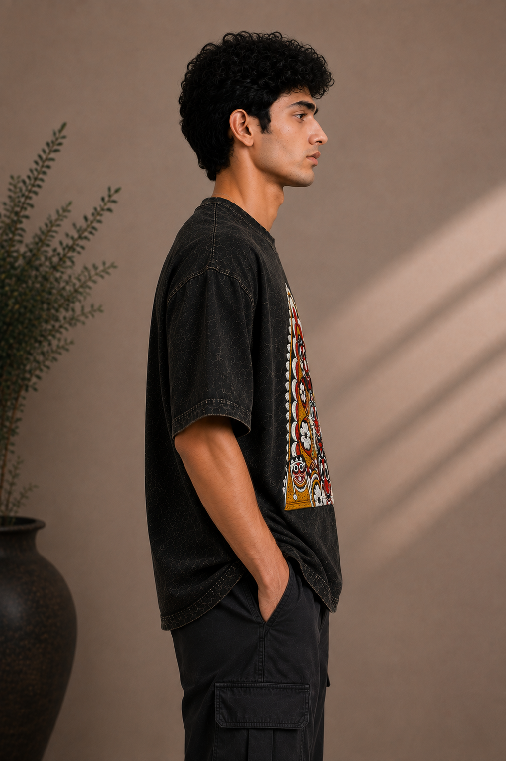 Jagannath Heritage Premium Embroidered Oversized T-Shirt