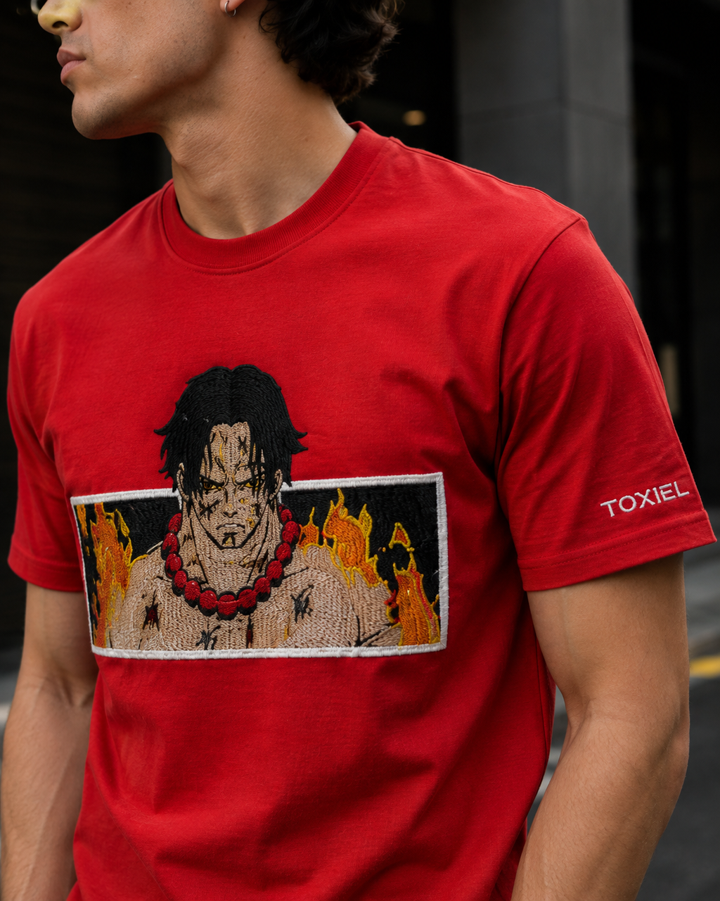 Anime Embroidered Oversized T-Shirt