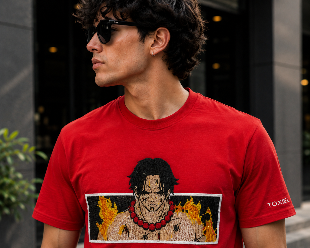 Anime Embroidered Oversized T-Shirt