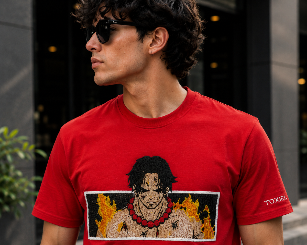 Anime Embroidered Oversized T-Shirt