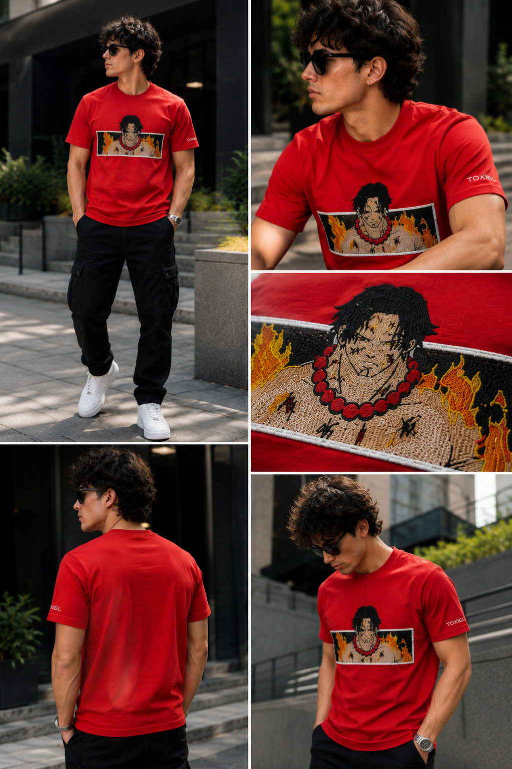 Anime Embroidered Oversized T-Shirt